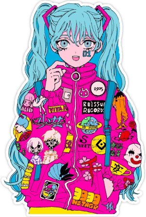 Miku wearing a pink sweater